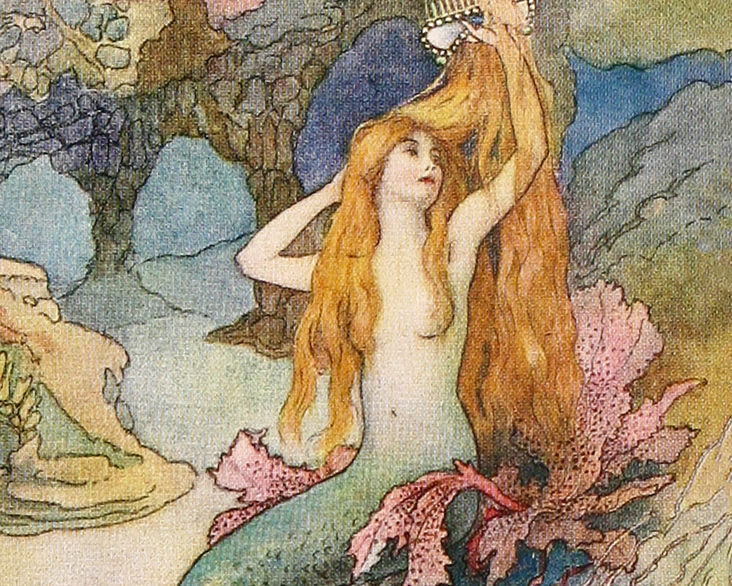 Mermaid and Sea Serpent  1920 – Prints Charming Press